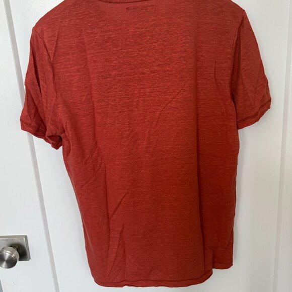 Tregene Men's Medium Orange Linen Short Sleeve Tee Shirt - Picture 4 of 5